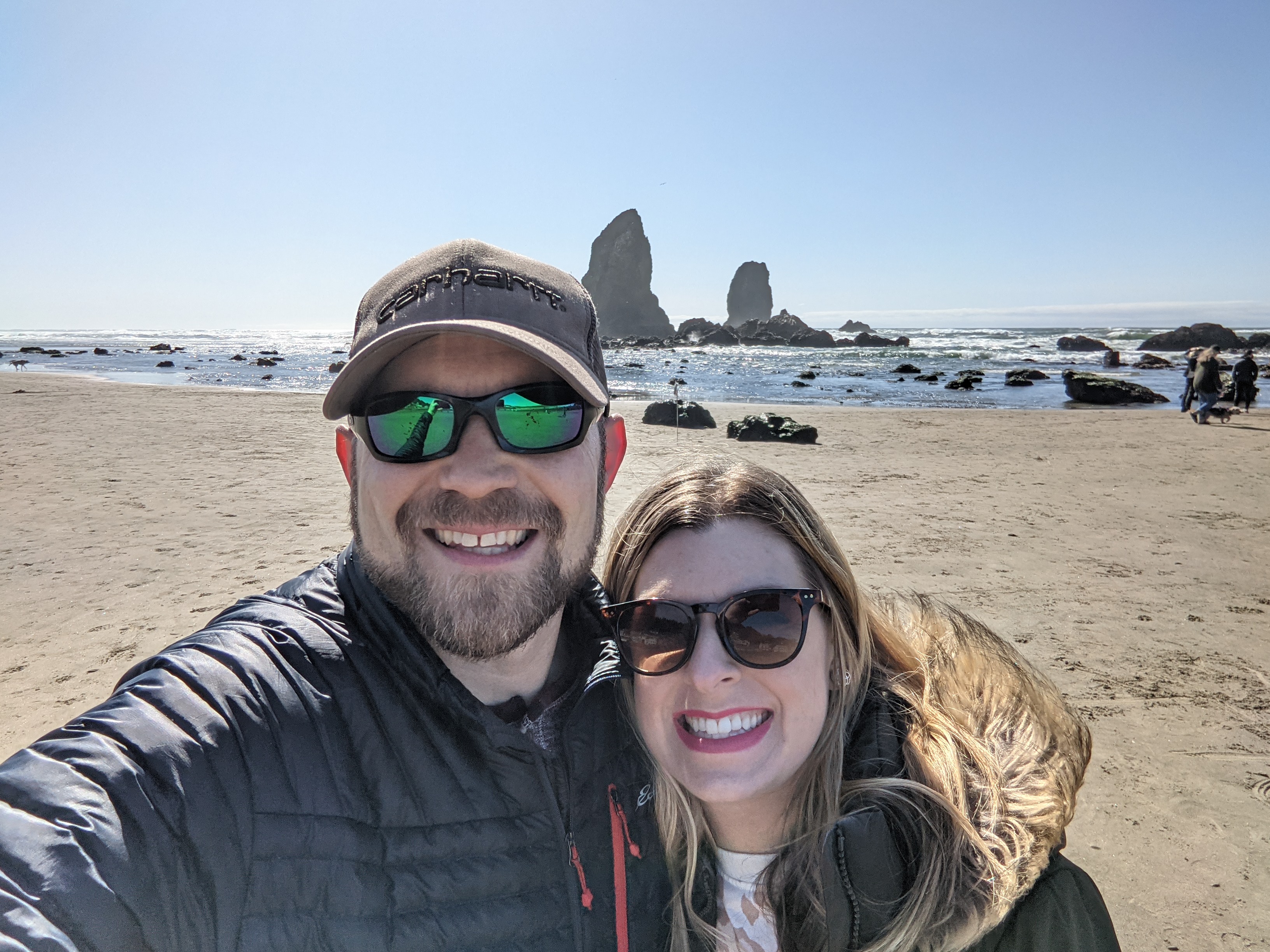 picture of myself and wife at Cannon Beach, OR